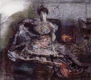 Mikhail Vrubel The Portrait of Isabella  near the fireplace oil painting artist